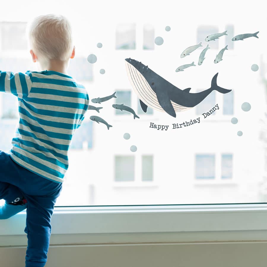 Underwater Party Window Sticker on a window