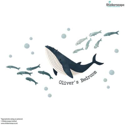 Personalised Ocean Friends Wall Sticker on a white background