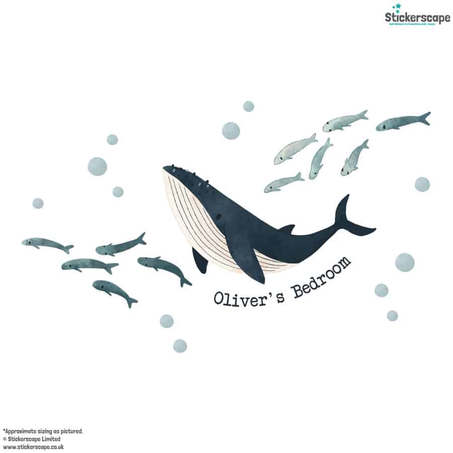 Personalised Ocean Friends Wall Sticker on a white background