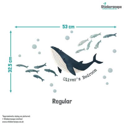 Personalised Ocean Friends Wall Sticker (Regular size) with web dimensions