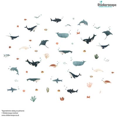 Ocean Friends Wall Stickers on a white background