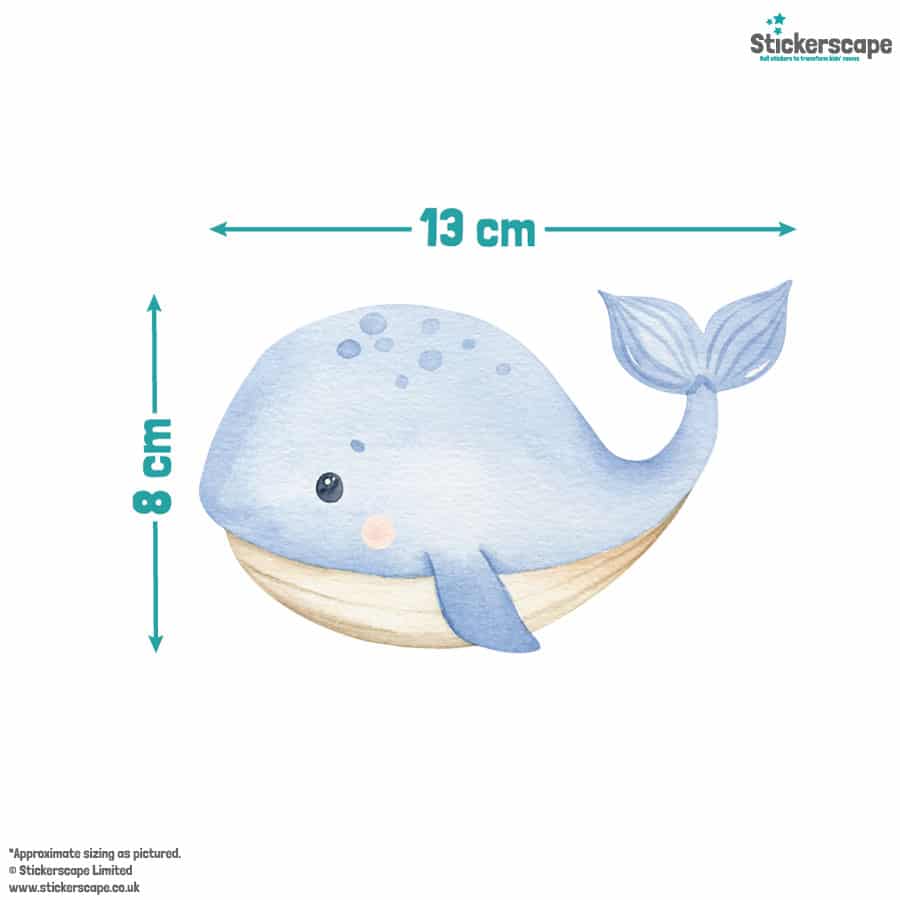 Underwater Pastel Wall Stickers size guide