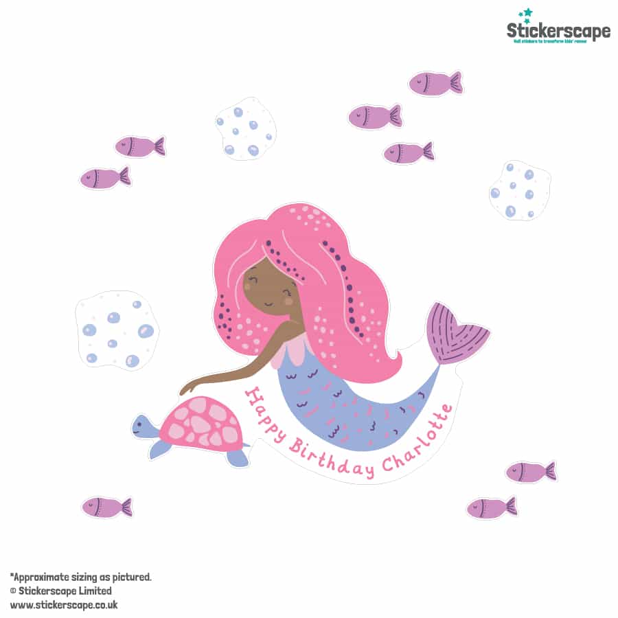 Mermaid Party Window Sticker on a white background