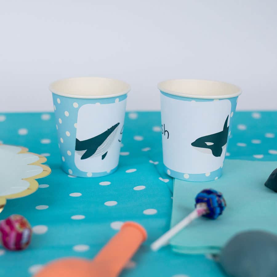 Underwater Party Labels on cups