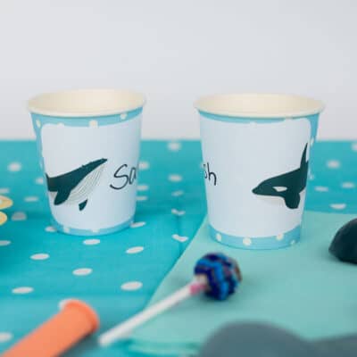 Underwater Party Labels on cups
