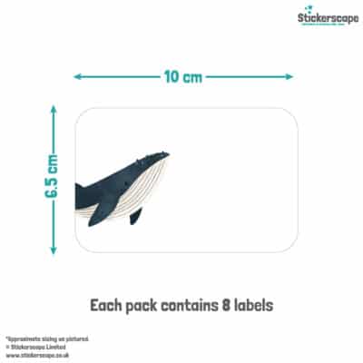 Underwater Party Labels size guide