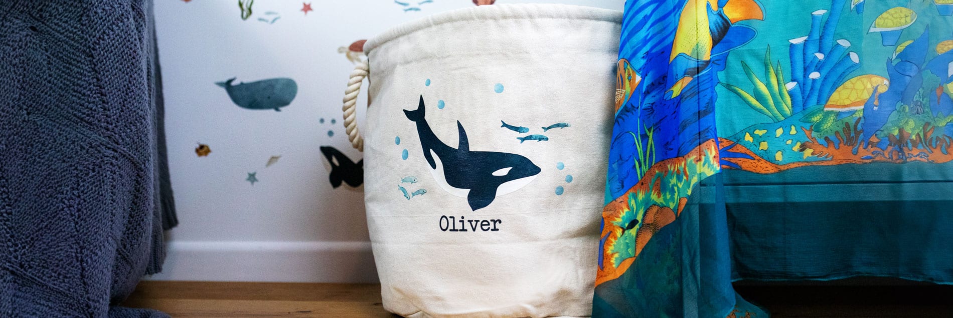 storage trug in an underwater themed room