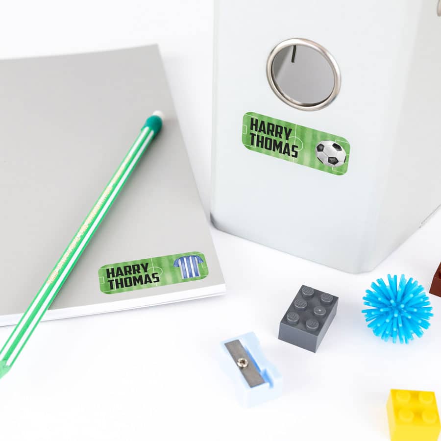 Football Name Labels on stationary