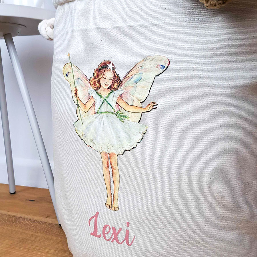 Personalised Christmas Tree storage trug close-up showing design