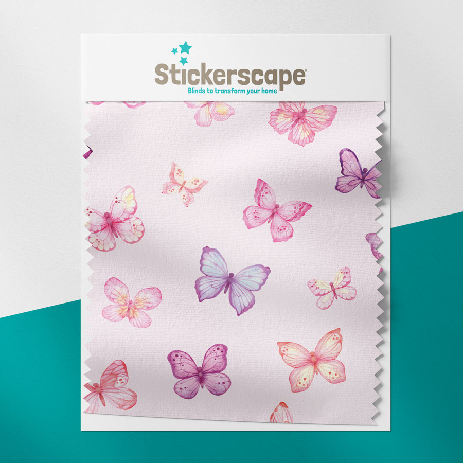 Pink Butterflies Roller Blind swatch