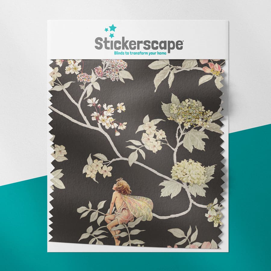 The Dark Jasmine Flower Fairy roller blind swatch