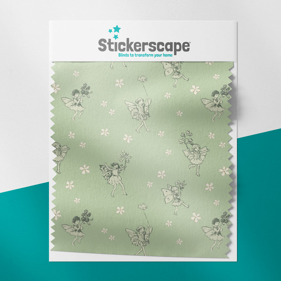 The Green Procession Flower Fairy roller blind swatch