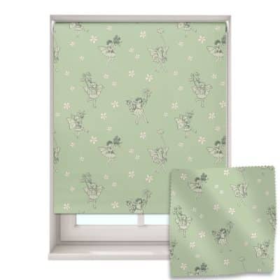 The Green Procession Flower Fairy roller blind on a white background
