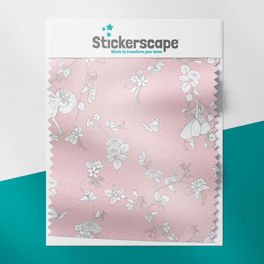 The Pink Daydream Flower Fairy roller blind swatch