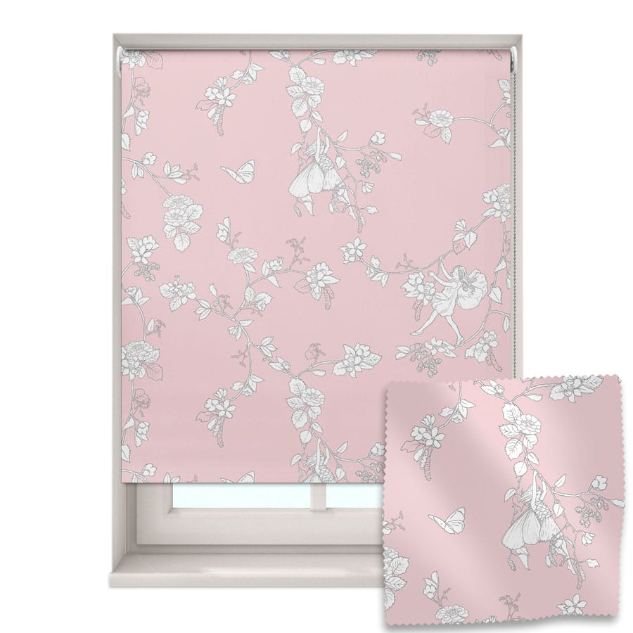 The Pink Daydream Flower Fairy roller blind on a white background