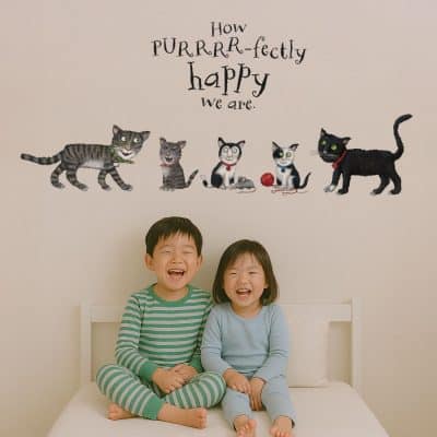 Tabby McTat Family Wall Sticker above a child's bed head