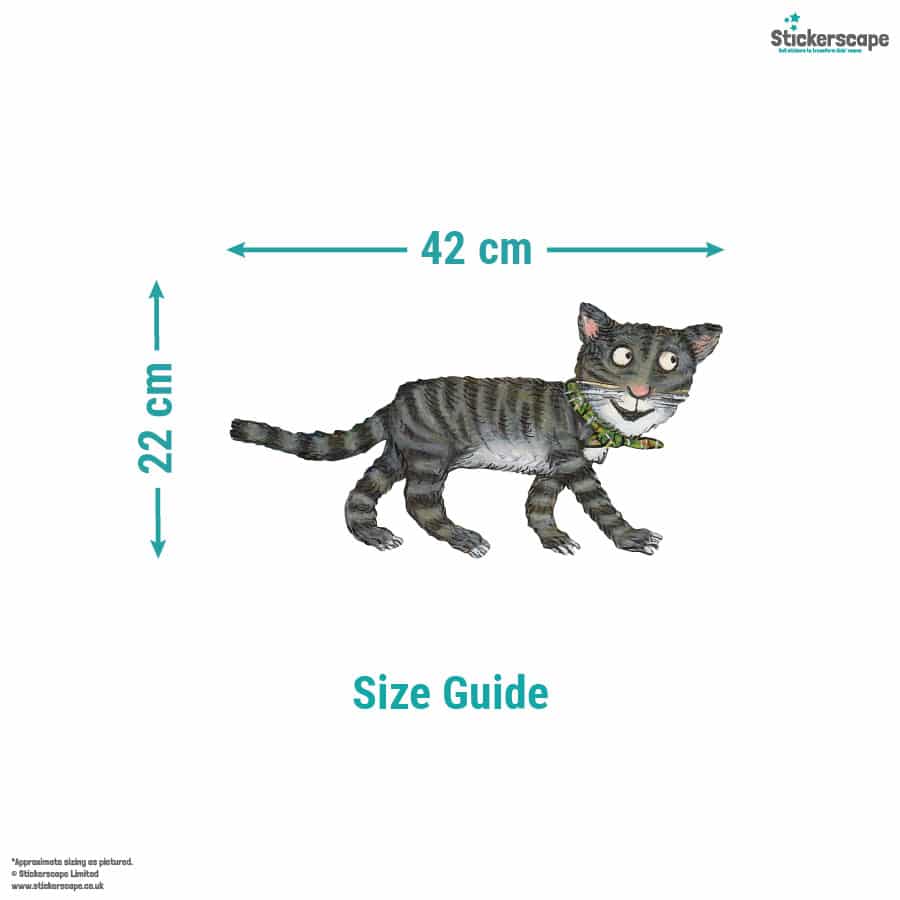 Tabby McTat Family Wall Sticker size guide