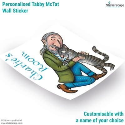 Personalised Tabby McTat Wall Sticker sheet layout