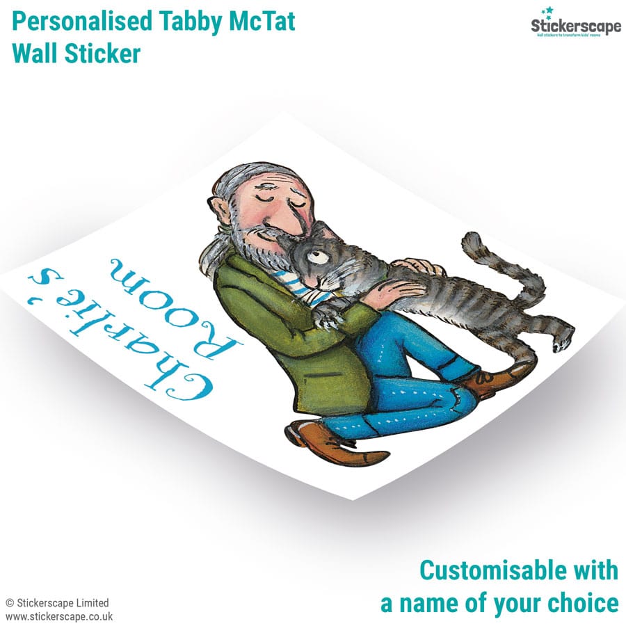 Personalised Tabby McTat Wall Sticker sheet layout