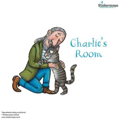 Personalised Tabby McTat Wall Sticker on a white background