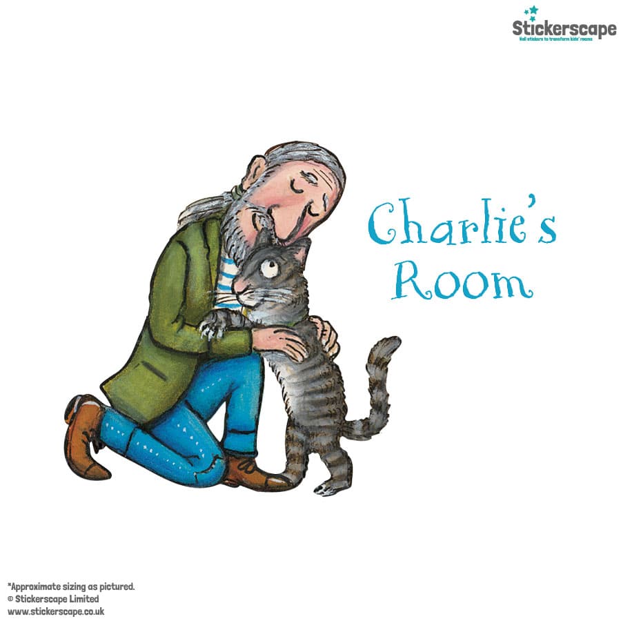 Personalised Tabby McTat Wall Sticker on a white background