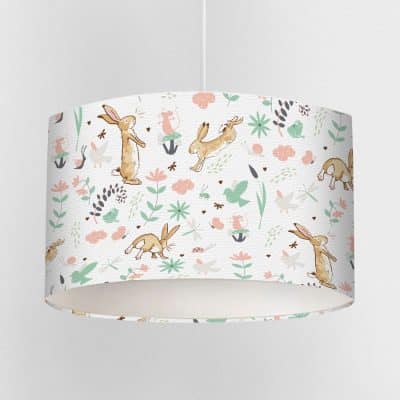 Guess How Much I Love you themed lampshade on a white background