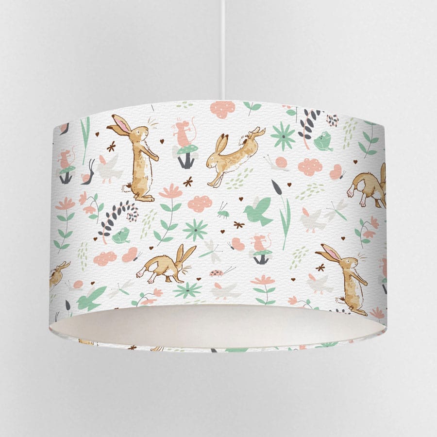 Guess How Much I Love you themed lampshade on a white background