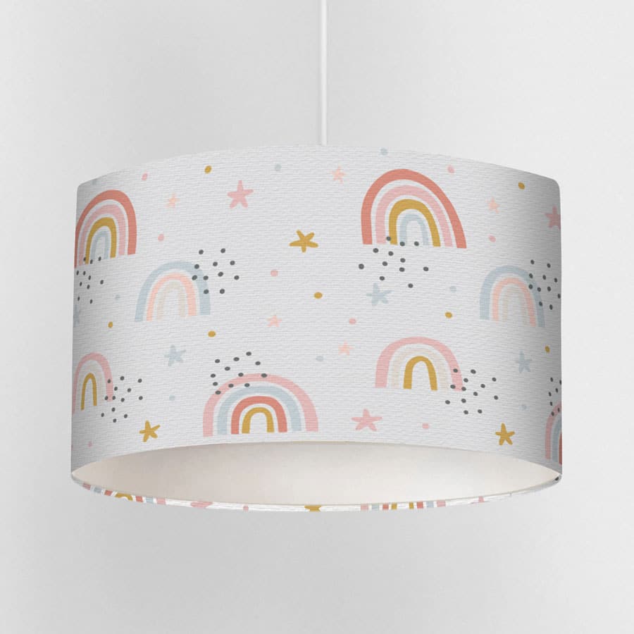 grey rainbows lampshade on a white background