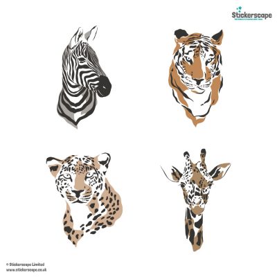 Animal Heads Wall Sticker Pack