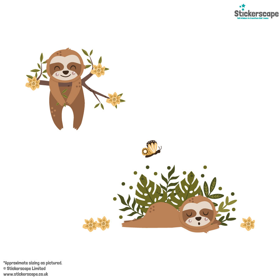 Sloths Friends Wall Sticker Pack