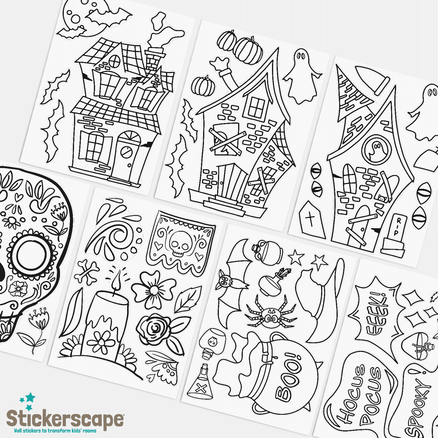 Halloween Colour-in Mega Bundle | Halloween Window stickers | Stickerscape