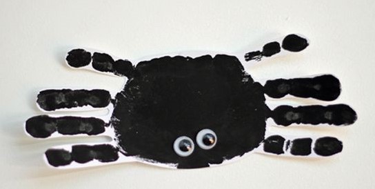 Hand print spiders great Halloween craft idea for young children
