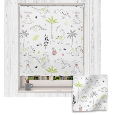 Dino Outlines roller blind includes a dinosaur themed roller blind perfect for decorating a children's room