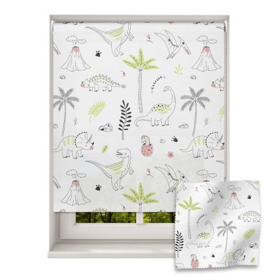 Dino Outlines roller blind includes a dinosaur themed roller blind perfect for decorating a children's room