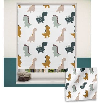 Cute Dinos roller blind includes a dinosaur themed roller blind perfect for decorating a children's room