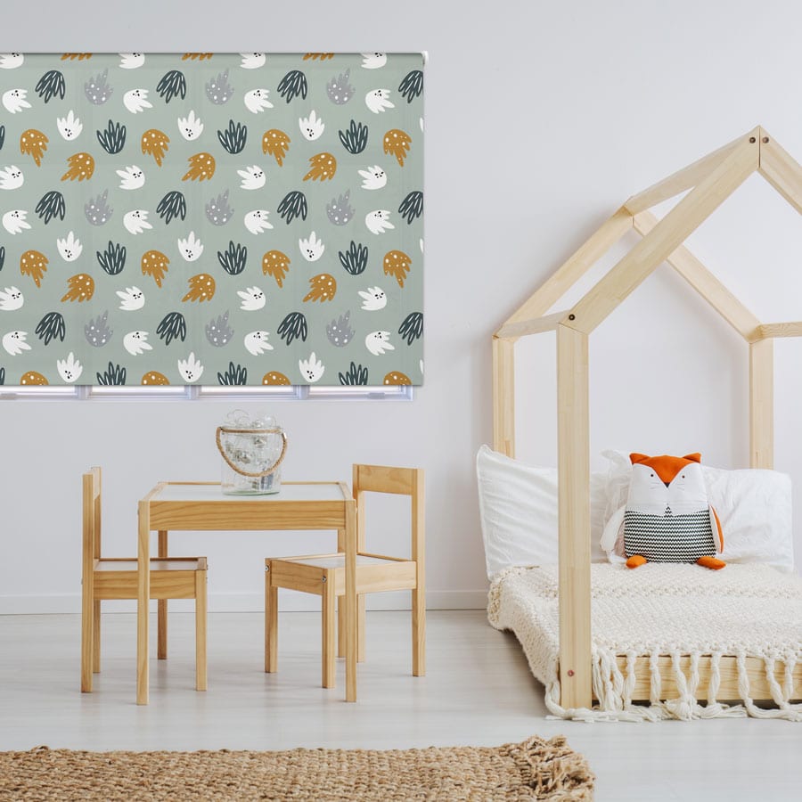 Scandi Dino Prints roller blind includes a dinosaur themed roller blind perfect for decorating a children's room