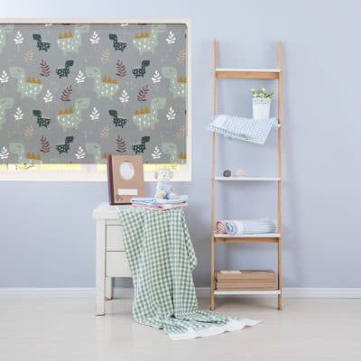 Scandi Dino Design roller blind includes a dinosaur themed roller blind perfect for decorating a children's room