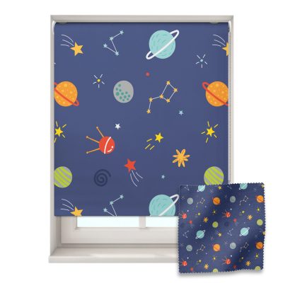 Multicoloured Space roller blind includes a space themed roller blind perfect for decorating a children's room
