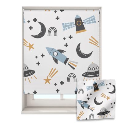 Scandi Space roller blind includes a space themed roller blind perfect for decorating a children's room