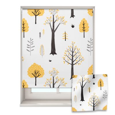 Yellow Woodland Trees roller blind includes a space themed roller blind perfect for decorating a children's room