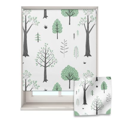 Mint Woodland Trees roller blind includes a space themed roller blind perfect for decorating a children's room