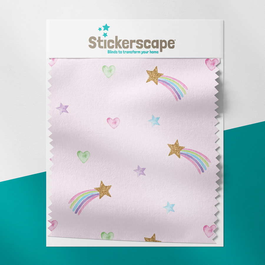 Pink Shooting Stars swatch for roller blind