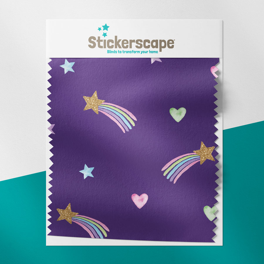 Purple Shooting Stars swatch for roller blind