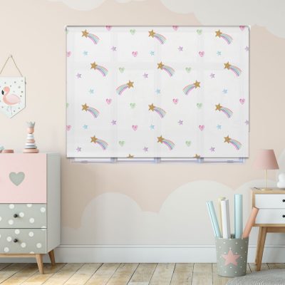 White Shooting Stars roller blind includes a space themed roller blind perfect for decorating a children's room