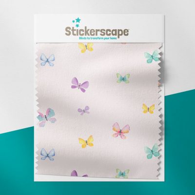 Pink Butterflies swatch for roller blind