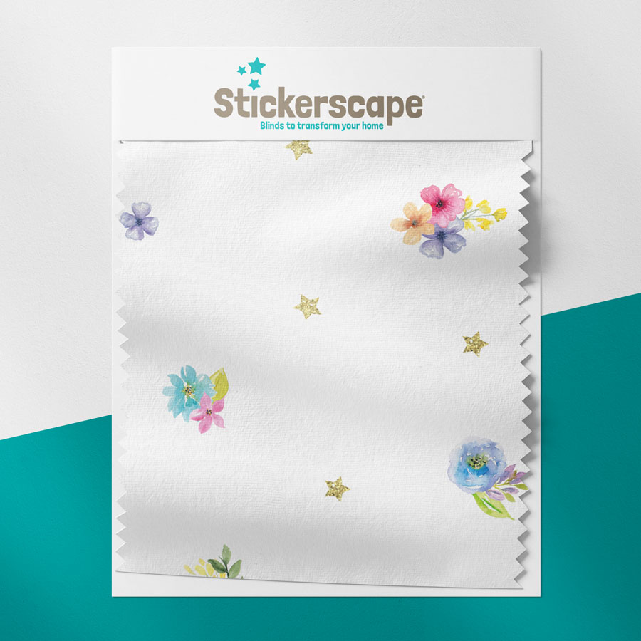 Flowers & Stars swatch for roller blind