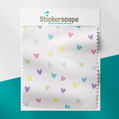Pastel Hearts swatch for roller blind
