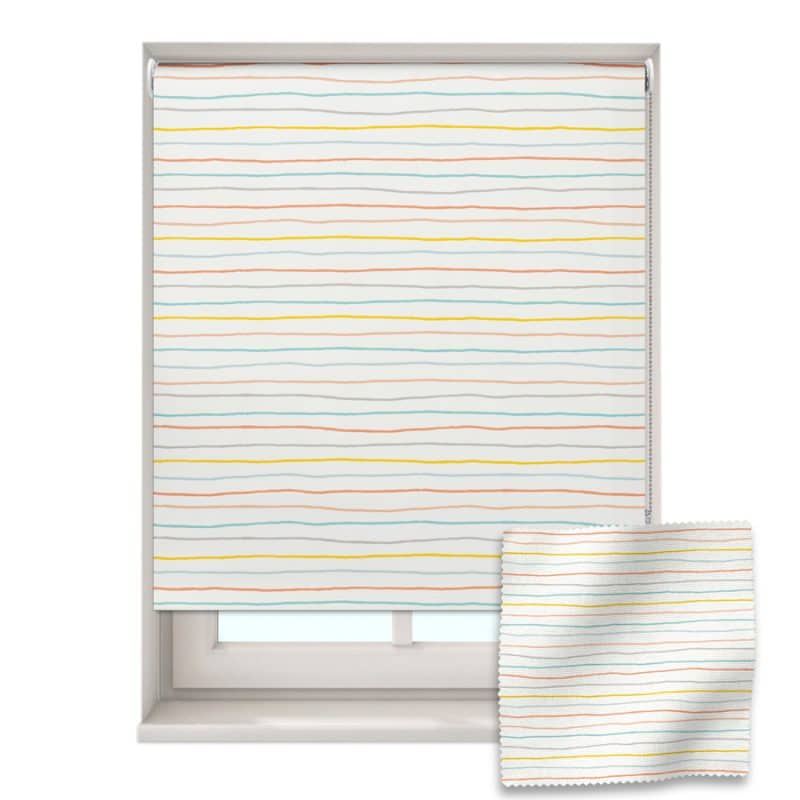 Horizontal Scandi Stripes roller blind includes a heart themed roller blind perfect for decorating a children's room