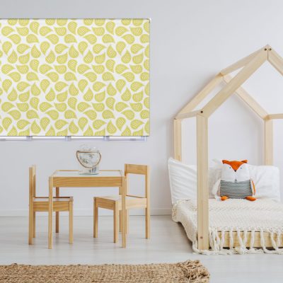Flax Yellow Leaves roller blind includes a heart themed roller blind perfect for decorating a children's room