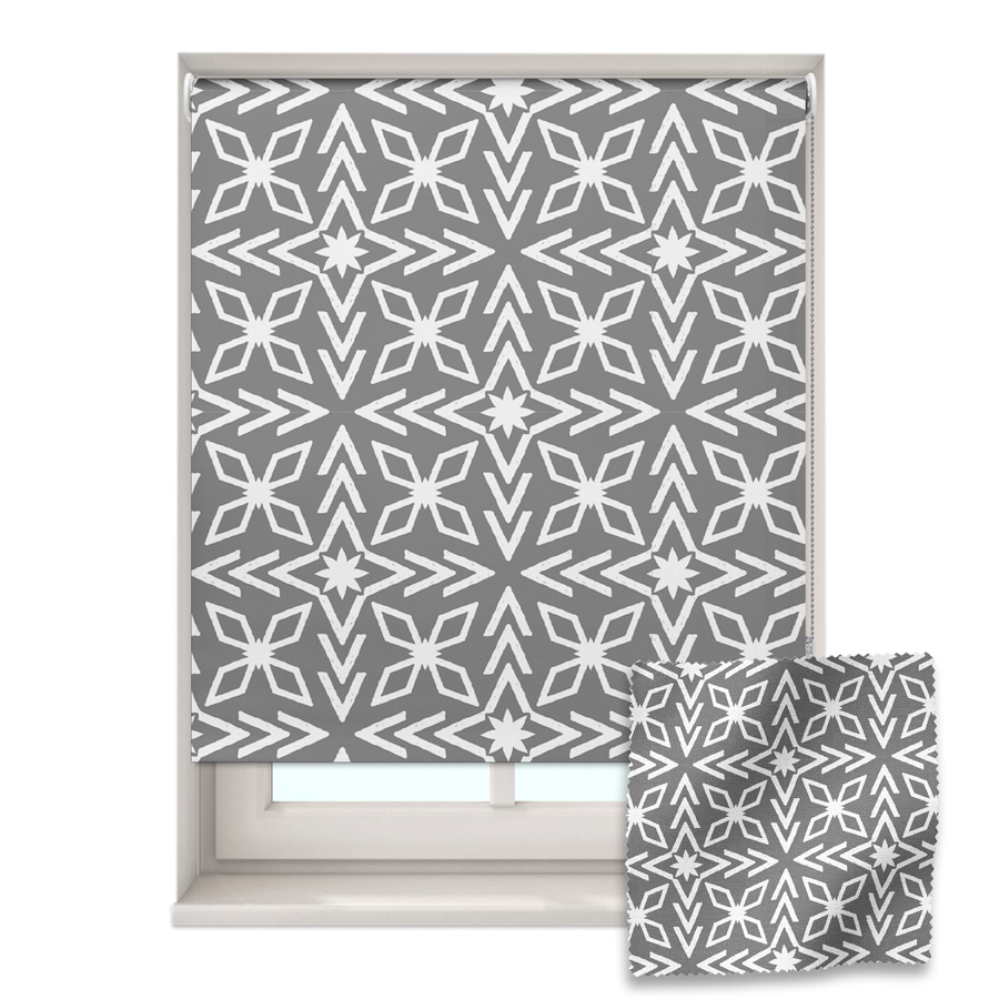 Modern Grey Diamonds roller blind includes a heart themed roller blind perfect for decorating a children's room